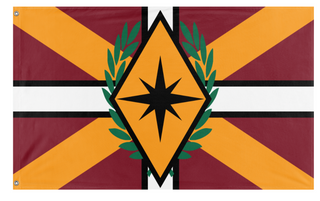 A mockup of the custom flag 'Athorr Star Empire flag' on a white background