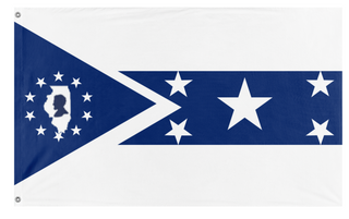A mockup of the custom flag 'Illinois Union Restoration unit  flag' on a white background