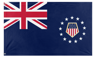 A mockup of the custom flag 'Dominion of America flag' on a white background