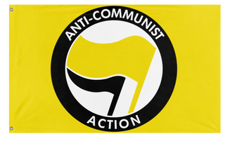 A mockup of the custom flag 'Anticom personal use flag' on a white background