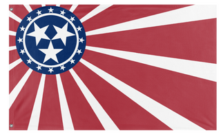 A mockup of the custom flag 'america japan flag' on a white background