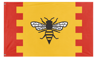 A mockup of the custom flag 'City of Manchester flag' on a white background