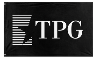 A mockup of the custom flag 'TPG flag' on a white background
