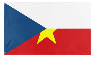 A mockup of the custom flag 'czechnamese flag' on a white background