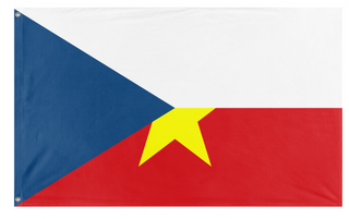 A mockup of the custom flag 'czechnamese flag' on a white background