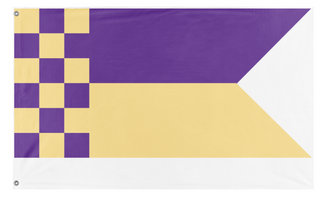 A mockup of the custom flag 'flannel flag' on a white background