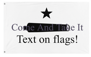 A mockup of the custom flag 'Test flag' on a white background