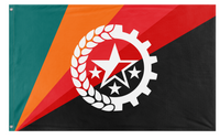 A mockup of the custom flag 'Luevyski flag' on a white background