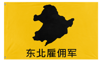 A mockup of the custom flag 'redo of the northwestern mercenary army' on a white background