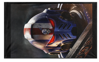 A mockup of the custom flag 'Jay flag' on a white background