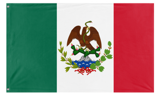 A mockup of the custom flag 'mexican flag' on a white background