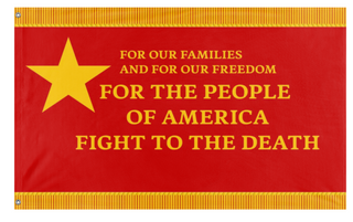 A mockup of the custom flag 'another socliast ameircan flag' on a white background