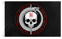 A mockup of the custom flag 'MARSOC S4 flag' on a white background