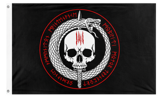 A mockup of the custom flag 'MARSOC S4 flag' on a white background