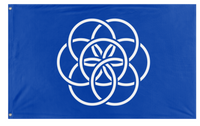 A mockup of the custom flag 'Earth flag' on a white background