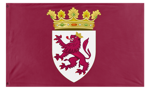 A mockup of the custom flag 'Leon flag' on a white background