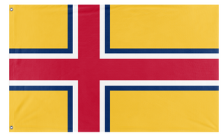 A mockup of the custom flag 'The Nordic Federation flag' on a white background