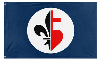 A mockup of the custom flag 'franco algeria flag' on a white background