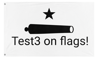 A mockup of the custom flag 'test flag' on a white background