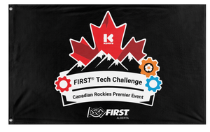 A mockup of the custom flag 'CKPR' on a white background