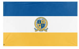 A mockup of the custom flag 'Haas Hall Flag 2' on a white background