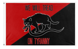 A mockup of the custom flag 'Anti-Tyranny Flag' on a white background