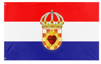 A mockup of the custom flag 'Hirgios flag' on a white background
