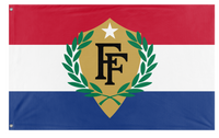A mockup of the custom flag 'Fun With Flags Official' on a white background