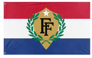 A mockup of the custom flag 'Fun With Flags Official' on a white background