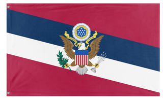 A mockup of the custom flag 'USA in the Style of Brunei flag' on a white background
