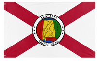 A mockup of the custom flag 'Alabama Redesign flag' on a white background