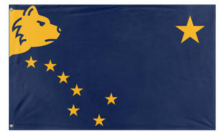 A mockup of the custom flag 'Alaska Redesign  flag' on a white background