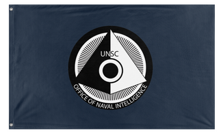 A mockup of the custom flag 'Office of Naval Intelligence flag' on a white background