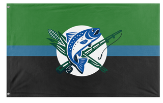 A mockup of the custom flag 'Black Earth flag' on a white background