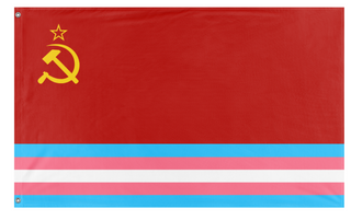 A mockup of the custom flag 'Transgender SSR  flag' on a white background
