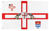 A mockup of the custom flag 'City of London Chapel flag' on a white background