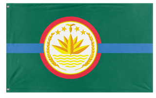 A mockup of the custom flag 'Redesign of Bangladesh flag' on a white background