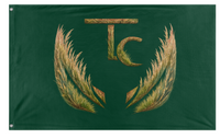 A mockup of the custom flag 'TC Prairie Grasses flag' on a white background