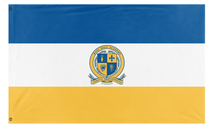 A mockup of the custom flag 'Graduation Hand Flag, Haas Hall' on a white background