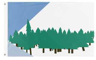 A mockup of the custom flag '44 spruce flag' on a white background