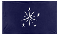 A mockup of the custom flag 'Pacific Federation flag' on a white background