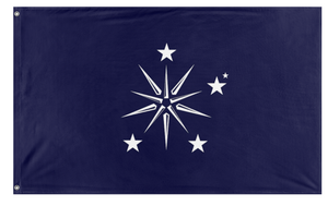 A mockup of the custom flag 'Pacific Federation flag' on a white background