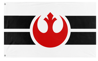 A mockup of the custom flag 'Rebel Alliance flag' on a white background