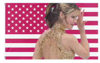 A mockup of the custom flag 'Alyssa Liu flag' on a white background