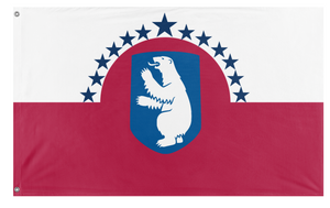 A mockup of the custom flag 'Greenland As a US State flag' on a white background