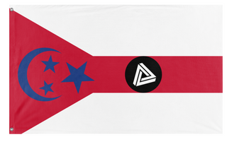 A mockup of the custom flag 'bceas flag' on a white background
