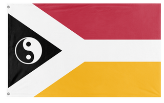 A mockup of the custom flag 'ZXAWCVA flag' on a white background