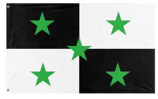A mockup of the custom flag 'BUKZSD flag' on a white background