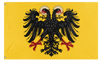 A mockup of the custom flag 'Holy Roman Empire flag' on a white background