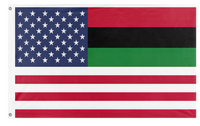 A mockup of the custom flag 'AfAmIn flag' on a white background